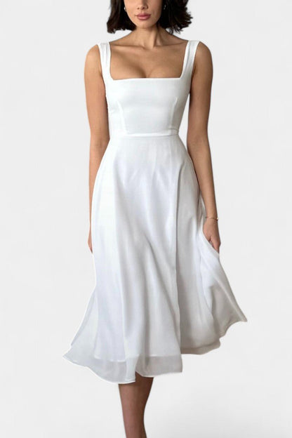 Mary | Sleeveless Fit and Flare A - Line Midi Dress - Lora Toronto