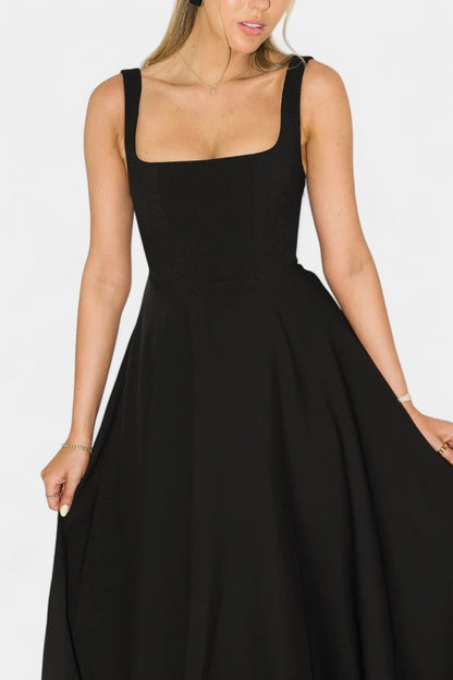 Mary | Sleeveless Fit and Flare A - Line Midi Dress - Lora Toronto