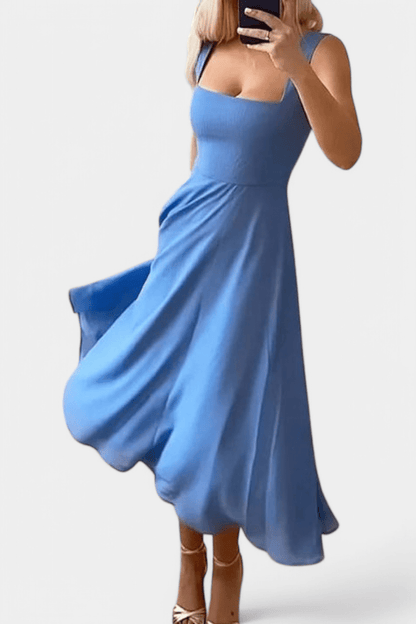 Mary | Sleeveless Fit and Flare A - Line Midi Dress - Lora Toronto