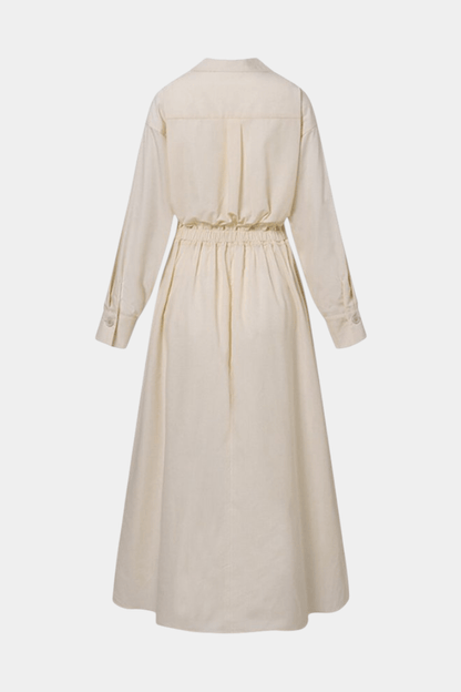 Miriam | Retro Collar Long Sleeve Maxi Dress - Lora Toronto
