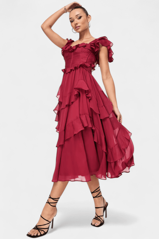 Natalie | Radiant Midi Dress - Lora Toronto