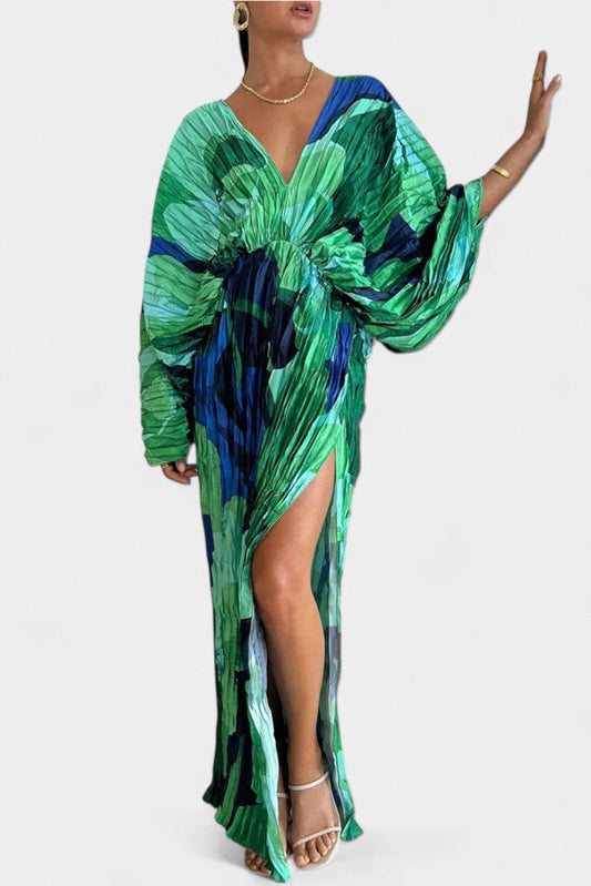 Rebecca | Pleated Cut - Out Maxi Dress - Lora Toronto