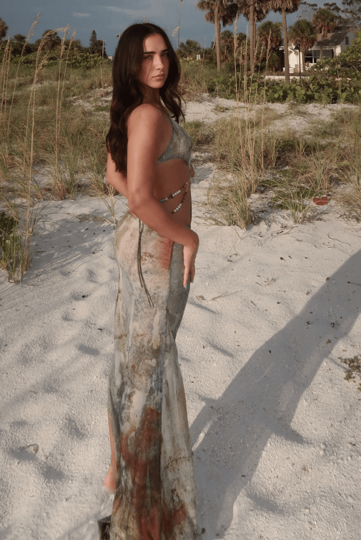 Reese | Elegant Shell Waist Cut - Outs Maxi Dress - Lora Toronto