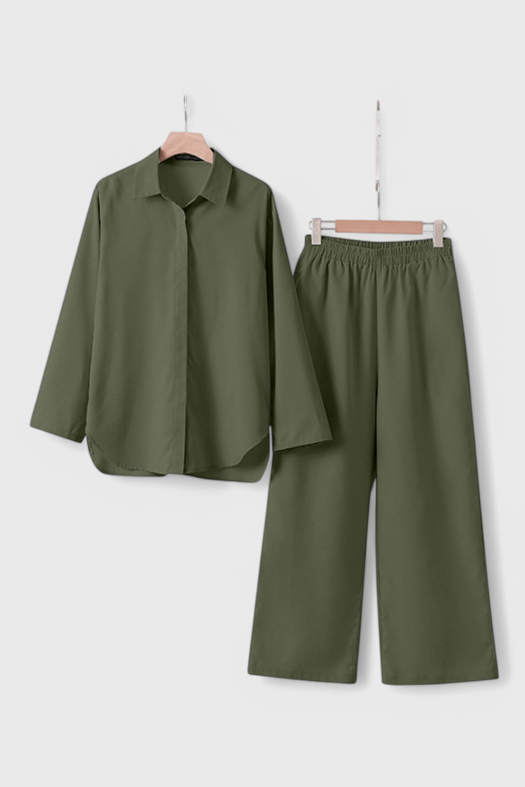 Skye Button Detail Two - Piece Set - Lora Toronto