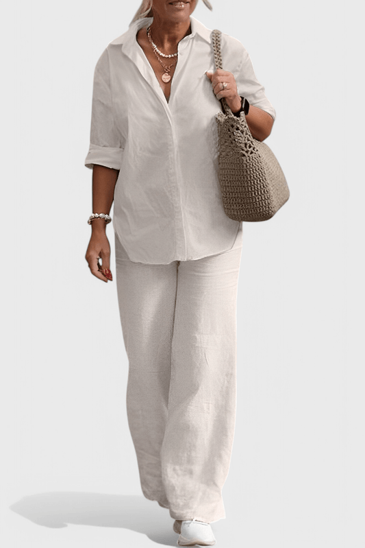 Skye Button Detail Two - Piece Set - Lora Toronto