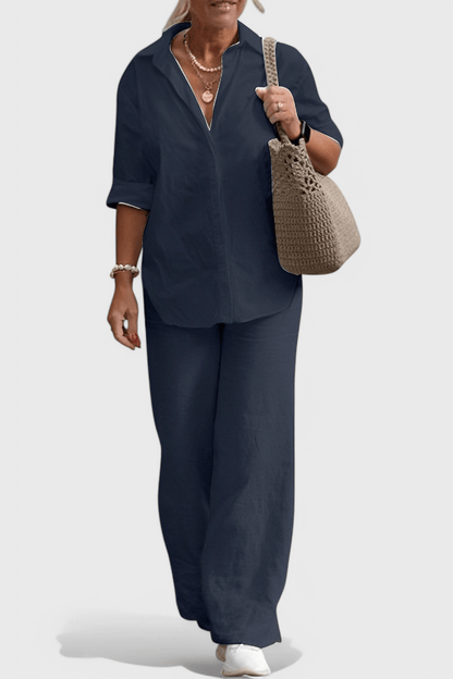 Skye Button Detail Two - Piece Set - Lora Toronto